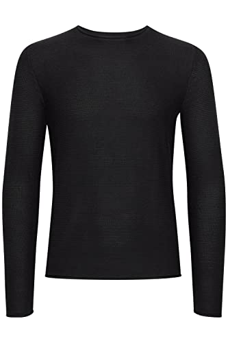 !Solid SDJarah Herren Strickpullover Feinstrick Pullover Pulli mit Rundhalsausschnitt und Struktur Strick, Größe:L, Farbe:True Black (194008) von !Solid