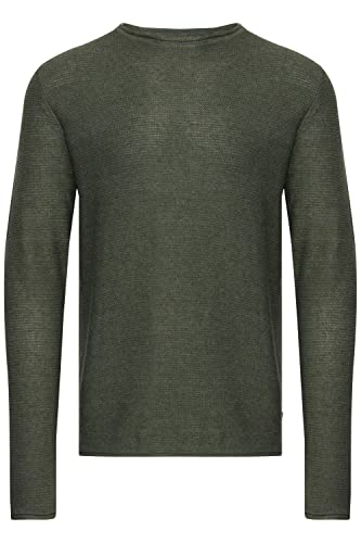 !Solid SDJarah Herren Strickpullover Feinstrick Pullover Pulli mit Rundhalsausschnitt und Struktur Strick, Größe:M, Farbe:Black Forest Melange (1903151) von !Solid