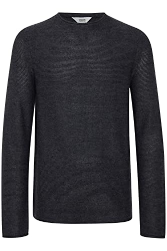 !Solid SDJarah Herren Strickpullover Feinstrick Pullover Pulli mit Rundhalsausschnitt und Struktur Strick, Größe:M, Farbe:Dark Grey Melange (1940071) von !Solid