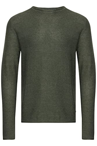 !Solid SDJarah Herren Strickpullover Feinstrick Pullover Pulli mit Rundhalsausschnitt und Struktur Strick, Größe:3XL, Farbe:Black Forest Melange (1903151) von !Solid