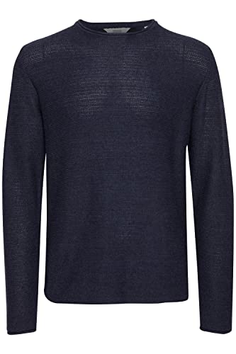 !Solid SDJarah Herren Strickpullover Feinstrick Pullover Pulli mit Rundhalsausschnitt und Struktur Strick, Größe:L, Farbe:Ocean Cavern Melange (1939371) von !Solid