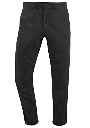 Solid SDLoran Herren Leinenhose Lange Stoffhose mit Gürtelschlaufen Regular fit, Größe:3XL, Farbe:Black (799000) von Solid