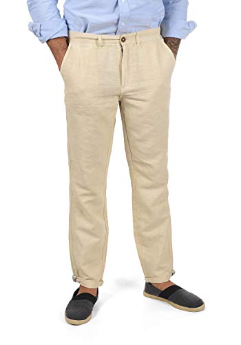 Solid SDLoran Herren Leinenhose Lange Stoffhose Hose mit Gürtelschlaufen 5-Pocket-Form Leinenmix Regular fit, Größe:2XL, Farbe:Bleached Sand (790180) von !Solid