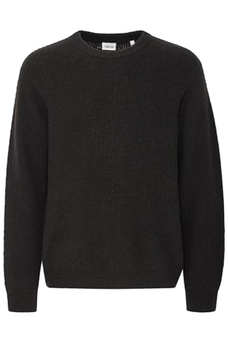 !Solid SDMack Herren Strickpullover Grobstrick Pullover Sweater mit Rundhals Rippbündchen leicht elastisch Relaxed fit, Größe:L, Farbe:True Black (194008) von !Solid
