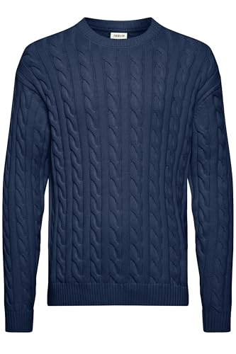 !Solid SDMalcolm Herren Strickpullover Grobstrick Pullover Sweater mit Rippkragen Rippbündchen Baumwollmischung Relaxed fit, Größe:L, Farbe:Insignia Blue (194010) von !Solid