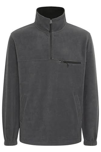 !Solid SDMatzo Herren Fleecepullover Pullover Sweater mit Troyerkragen Brusttasche Eingrifftaschen Relaxed fit, Größe:M, Farbe:Forged Iron (193907) von !Solid