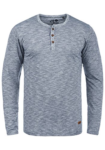 Solid SDMigos Herren Longsleeve Langarmshirt Shirt mit Grandad-Ausschnitt 100% Baumwolle, Größe:L, Farbe:Insignia Blue (1991) von Solid