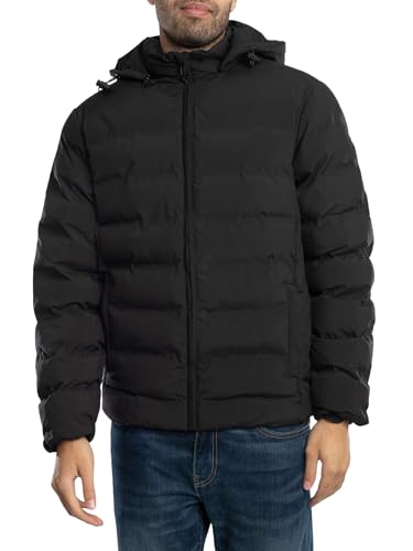 !Solid SDMilas Herren Steppjacke Jacke Winterjacke mit abnehmbarer Kapuze hochschließender Kragen Eingrifftaschen Regular fit, Größe:L, Farbe:True Black (194008) von !Solid