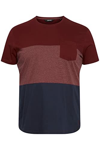 !Solid SDMingo BT Herren Big & Tall T-Shirt Kurzarm Shirt mit Streifen mit Rundhalsausschnitt, Größe:3XL, Farbe:Wine RED (790985) von !Solid