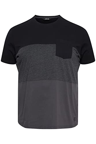 !Solid SDMingo BT Herren Big & Tall T-Shirt Kurzarm Shirt mit Streifen mit Rundhalsausschnitt, Größe:6XL, Farbe:Black (799000) von !Solid