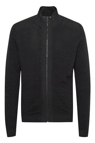 !Solid SDNicklas Herren Strickjacke Cardigan Feinstrick mit hochabschließendem Kragen aus 100% Baumwolle, Größe:L, Farbe:Dark Grey Melange (1940071) von !Solid