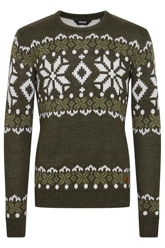 !Solid SDNorwig Herren Weihnachtspullover Norweger-Pullover Winter Strickpullover Grobstrick Pullover mit Stretch Rundhals-Ausschnitt Regular fit, Größe:S, Farbe:Rosin Melange (1905091) von !Solid