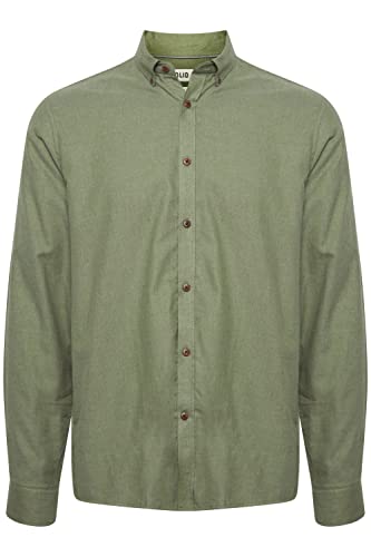 !Solid SDPete SH Herren Freizeithemd Hemd Basic Langarmhemd mit Button-Down-Kragen robuste Baumwoll-Polyester Qualität, Größe:L, Farbe:Dusty Olive Melange (1805151) von !Solid