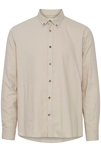 !Solid SDPete SH Herren Freizeithemd Hemd Basic Langarmhemd mit Button-Down-Kragen robuste Baumwoll-Polyester Qualität, Größe:L, Farbe:Humus Melange (1513041) von !Solid
