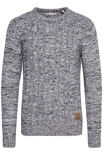 !Solid SDPhilemon Herren Pullover Strickpullover Grobstrick Pullover mit Zopfstrick Rundhalsausschnitt 100% Baumwolle Regular fit, Größe:L, Farbe:Insignia Blue (1991) von !Solid