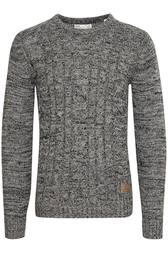 !Solid SDPhilemon Herren Pullover Strickpullover Grobstrick Pullover mit Zopfstrick Rundhalsausschnitt 100% Baumwolle Regular fit, Größe:M, Farbe:Black (9000) von !Solid
