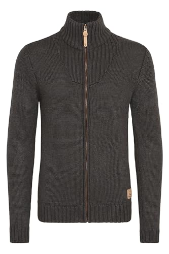 !Solid SDPoul Herren Strickjacke Cardigan Grobstrick Pullover mit Stehkragen Baumwollmischung Regular fit, Größe:3XL, Farbe:Dark Grey Melange (8288) von !Solid