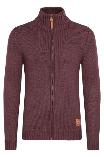 !Solid SDPoul Herren Strickjacke Cardigan Grobstrick Pullover mit Stehkragen Baumwollmischung Regular fit, Größe:S, Farbe:Wine Red Melange (8985) von !Solid