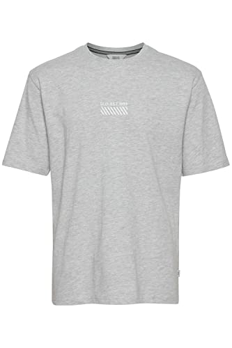 !Solid SDRui Herren T-Shirt Kurzarm Shirt mit Print mit elastischem Bund und Kordel Regular Fit aus 100% Baumwolle, Größe:M, Farbe:Light Grey Melange (1541011) von !Solid