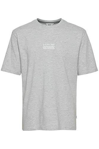 !Solid SDRui Herren T-Shirt Kurzarm Shirt mit Print mit elastischem Bund und Kordel Regular Fit aus 100% Baumwolle, Größe:XL, Farbe:Light Grey Melange (1541011) von !Solid