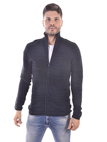 !Solid SDStruan Herren Strickjacke Cardigan Feinstrick mit Stehkragen und Reißverschluss Struktur Strick, Größe:M, Farbe:Navy Mela (7919911) von !Solid