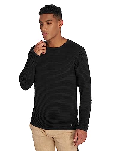 !Solid SDStruan Herren Strickpullover Feinstrick Pullover mit Rundhalsausschnitt und Struktur Strick, Größe:XL, Farbe:Black (799000) von !Solid