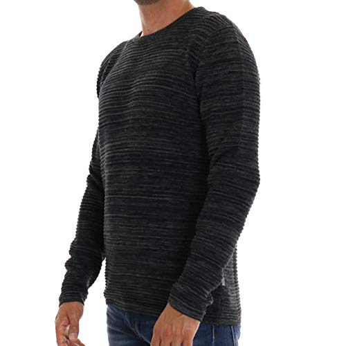 !Solid SDStruan Herren Strickpullover Feinstrick Pullover mit Rundhalsausschnitt und Struktur Strick, Größe:XL, Farbe:DAR Grey M (798288) von !Solid