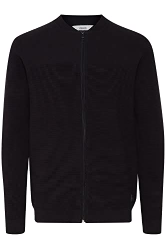 !Solid SDValencia Herren Strickjacke Cardigan Feinstrick Jacke mit Reißverschluss Struktur Strick, Größe:2XL, Farbe:True Black (194008) von !Solid