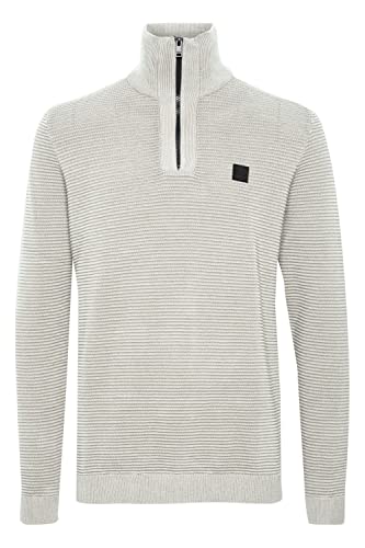 !Solid SDValencia Herren Strickpullover Troyer Feinstrick Pullover mit Stehkragen und Reißverschluss, Größe:S, Farbe:Oatmeal (130401) von !Solid