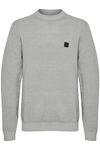 !Solid SDValencia Pullover Herren Strickpullover Feinstrick Pullover mit Rundhalsausschnitt und Struktur Strick, Größe:3XL, Farbe:Light Grey Melange (1541011) von !Solid