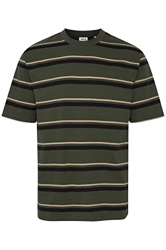 !Solid SDVicente Herren T-Shirt Kurzarm Shirt Basic Rundhals-Ausschnitt Casual Fit Streifen, Größe:XL, Farbe:Thyme (190309) von !Solid