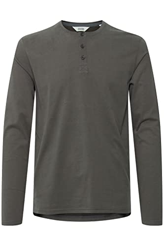 !Solid SDVinton LS Herren Longsleeve Langarmshirt Shirt Henley-Ausschnitt Rundhals hochwertige Baumwoll-Qualität, Größe:L, Farbe:Dark Grey (193906) von !Solid