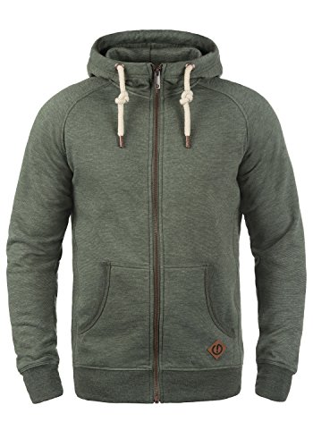 Solid SDVitu Herren Sweatjacke Kapuzenjacke Zip-Hoodie mit Kapuze Kordelzug Kängurutasche Reißverschluss Baumwollmischung Regular fit, Größe:M, Farbe:Climb Ivy Melange (8785) von !Solid