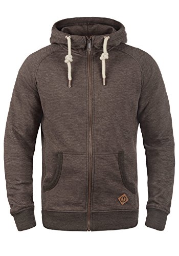 Solid SDVitu Herren Sweatjacke Kapuzenjacke Zip-Hoodie mit Kapuze Kordelzug Kängurutasche Reißverschluss Baumwollmischung Regular fit, Größe:XXL, Farbe:Coffee Bean Melange (8973) von !Solid