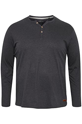 !Solid SDVolko BT Herren Big & Tall Longsleeve Langarmshirt Shirt mit Grandad Ausschnitt, Größe:5XL, Farbe:DAR Grey M (798288) von !Solid