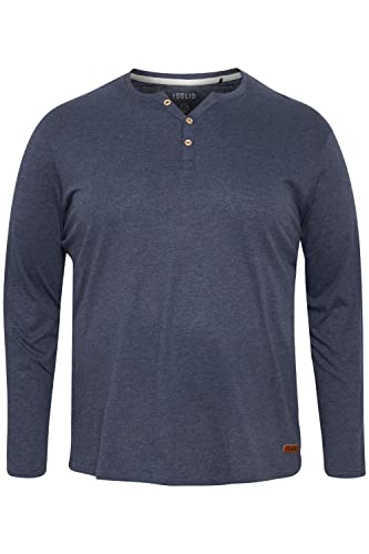 !Solid SDVolko BT Herren Big & Tall Longsleeve Langarmshirt Shirt mit Grandad Ausschnitt, Größe:6XL, Farbe:INS BL Mel (7989915) von !Solid