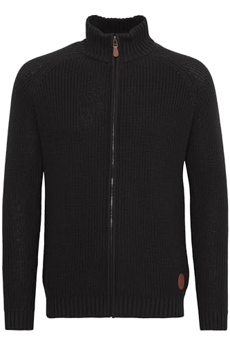 !Solid SDXenos Herren Strickjacke Cardigan Grobstrick Pullover mit Stehkragen 100% Baumwolle Regular fit, Größe:2XL, Farbe:Black (9000) von !Solid