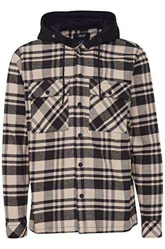 !Solid SDZachary Overshirt Herren Übergangsjacke Jacke Überhemd Hemdjacke Karierte Wollige Optik Brusttaschen Hochwertige Baumwoll-Qualität mit Kapuze, Größe:3XL, Farbe:True Black (194008) von !Solid