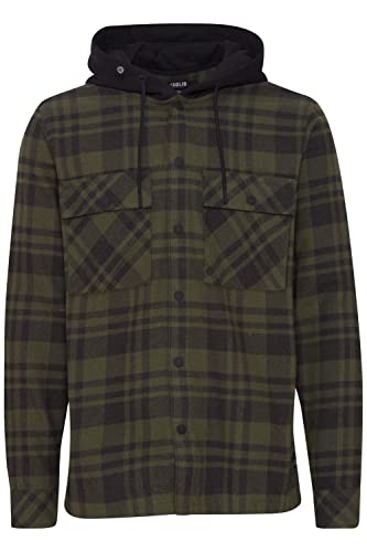 !Solid SDZachary Overshirt Herren Übergangsjacke Jacke Überhemd Hemdjacke Karierte Wollige Optik Brusttaschen Hochwertige Baumwoll-Qualität mit Kapuze, Größe:M, Farbe:Deep Depths (190413) von !Solid