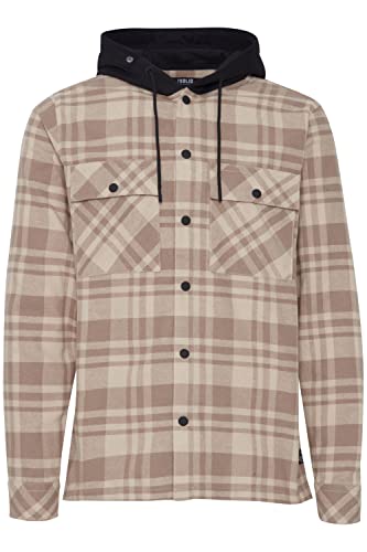 !Solid SDZachary Overshirt Herren Übergangsjacke Jacke Überhemd Hemdjacke Karierte Wollige Optik Brusttaschen Hochwertige Baumwoll-Qualität mit Kapuze, Größe:M, Farbe:Oatmeal (130401) von !Solid