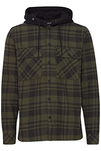 !Solid SDZachary overshirt Herren Übergangsjacke Jacke Überhemd Hemdjacke Karierte Wollige Optik Brusttaschen Hochwertige Baumwoll-Qualität mit Kapuze, Größe:XL, Farbe:Deep Depths (190413) von !Solid