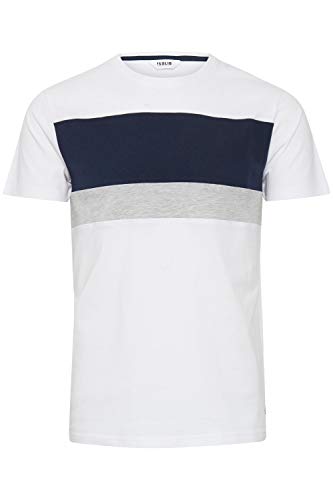 Solid Sascha Herren T-Shirt Kurzarm Shirt mit Streifen und Rundhalsausschnitt, Größe:XL, Farbe:White (110601) von Solid