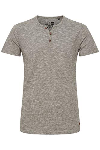 Solid Sigos Herren T-Shirt Kurzarm Shirt Mit Grandad-Ausschnitt Aus 100% Baumwolle, Größe:L, Farbe:Dusty Oliv (3784) von Solid