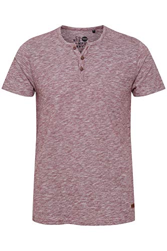 Solid Sigos Herren T-Shirt Kurzarm Shirt Mit Grandad-Ausschnitt Aus 100% Baumwolle, Größe:L, Farbe:Wine Red (0985) von Solid