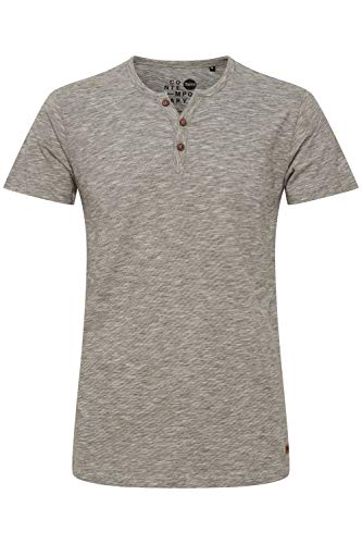 Solid Sigos Herren T-Shirt Kurzarm Shirt Mit Grandad-Ausschnitt Aus 100% Baumwolle, Größe:XL, Farbe:Dusty Oliv (3784) von Solid