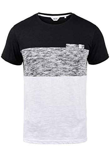 Solid Sinor Herren T-Shirt Kurzarm Shirt mit Streifen und Rundhalsausschnitt aus 100% Baumwolle, Größe:L, Farbe:Black (9000) von Solid