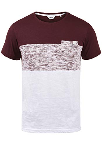 Solid Sinor Herren T-Shirt Kurzarm Shirt mit Streifen und Rundhalsausschnitt aus 100% Baumwolle, Größe:L, Farbe:Wine Red (0985) von Solid