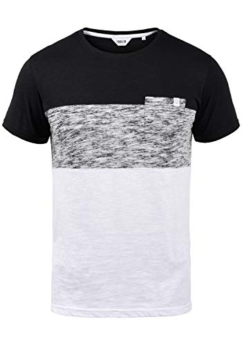 Solid Sinor Herren T-Shirt Kurzarm Shirt mit Streifen und Rundhalsausschnitt aus 100% Baumwolle, Größe:S, Farbe:Black (9000) von Solid