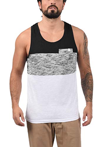 Solid Sion Herren Tank Top mit Streifen und Rundhalsausschnitt aus 100% Baumwolle, Größe:M, Farbe:Black (9000) von Solid