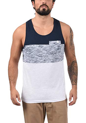 Solid Sion Herren Tank Top mit Streifen und Rundhalsausschnitt aus 100% Baumwolle, Größe:XL, Farbe:Insignia Blue (1991) von Solid